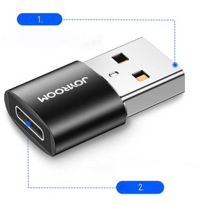 8. Joyroom Adapter von USB Typ C (weiblich) auf USB (männlich) 2 Stk. schwarz (S-H152 Black)