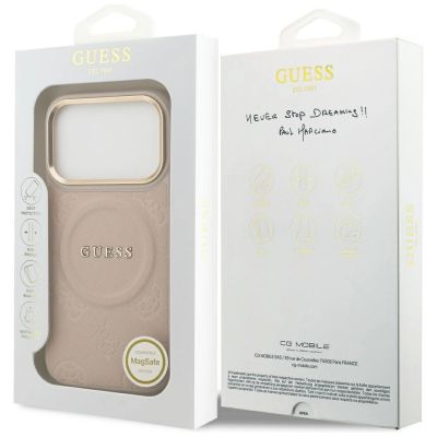 8. Guess Peony Hot Stamp MagSafe Case für iPhone 17 Pro - Pink