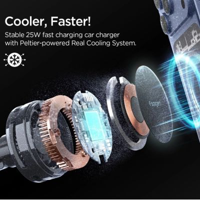 4. Spigen Essential EV25MFAQ Magnetische MagSafe-Lüftungshalterung fürs Auto – Schwarz
