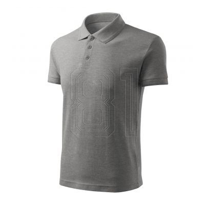 Herren-Poloshirt mit Piqué-Poloshirt (Dunkelgrau-Melange)