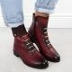 6. Damen-Stiefeletten in Bordeaux mit Kroko-Prägung Jezzi ASA62-16