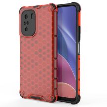 Honeycomb Handyhülle Schutzhülle mit TPU Rahmen für Xiaomi Redmi K40 Pro+ / K40 Pro / K40 / Poco F3 rot