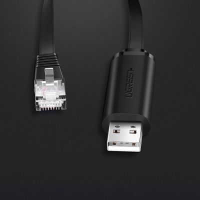 8. Ugreen Konsolenkabel USB - Ethernet RJ45 1,5m schwarz (CM204)