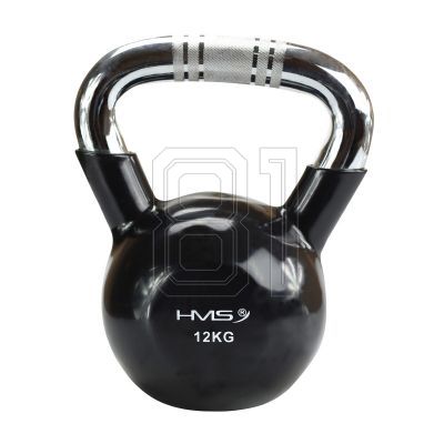 36. Kettlebell Gusseisengriff Chrom gerändelt HMS KTC12 SCHWARZ 