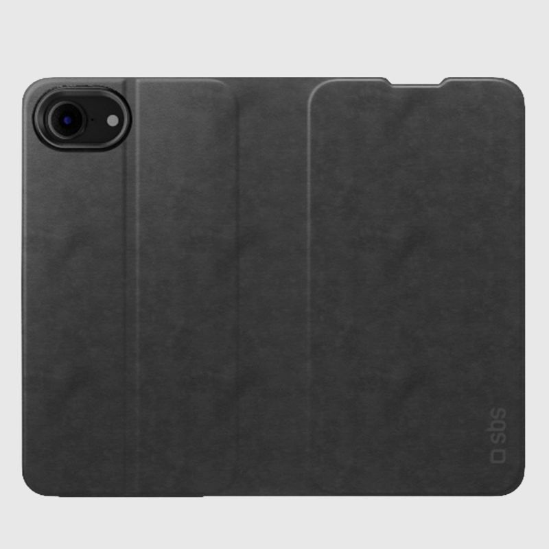 4. SBS Wallet Smooth Case für iPhone 16e / 17e mit Klappdeckel – Schwarz