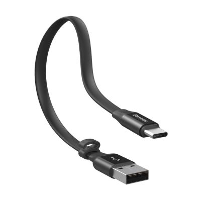 3. Baseus Nimble Flachkabel USB / USB-C Kabel mit Halter 2A 0.23M schwarz (CATMBJ-01)