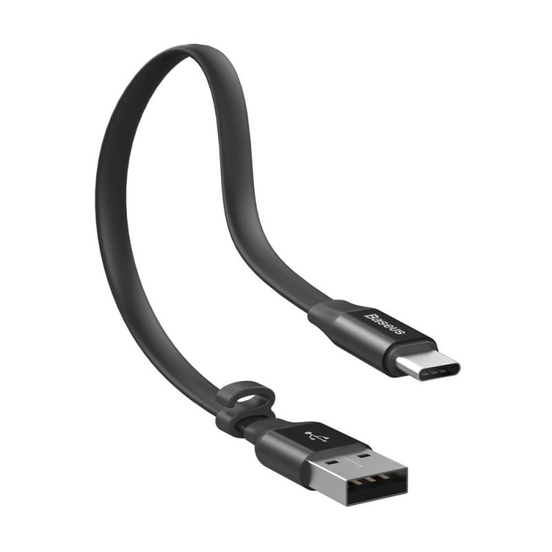 3. Baseus Nimble Flachkabel USB / USB-C Kabel mit Halter 2A 0.23M schwarz (CATMBJ-01)