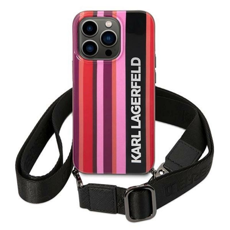 2. Karl Lagerfeld KLHCP14XSTSTP iPhone 14 Pro Max 6,7 "Hardcase Pink / Pink Color Stripes Strap