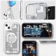 15. Spigen Ultra Hybrid Mag Case mit MagSafe für iPhone 15 Plus – Weiß (Zero One Pattern)