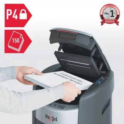 2. Rexel ShredMax AutoFeed+ 150X Aktenvernichter, P4, 150 Blatt, 15-Liter-Auffangbehälter