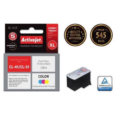 2. Activejet AC-41R Tinte (Ersatz für Canon CL-41; Premium; 18 ml; Farbe)