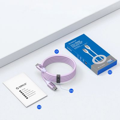 5. Orico CDX 100W 5A Power Delivery USB-C - USB-C 1m Kabel - Lila