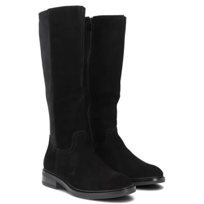 4. Schwarze Lederstiefel mit Stretch-Einsatz Filippo DKZ8222