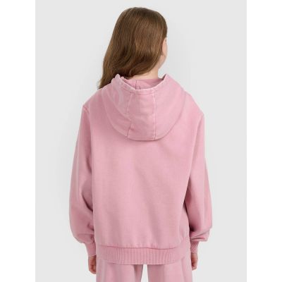 4. Mädchen-Sweatshirt mit Kapuze, offen, 4F 4FJRAW25TSWSF2294-54S