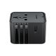 5. Acefast Z8 GaN 45W Reiseadapter 3x USB-C + 2x USB-A Reise-Wandladegerät mit 2500W-Netzsteckdose – Schwarz