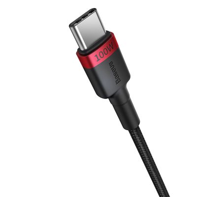 3. Baseus Cafule USB-C / USB-C-Kabel 100W 1 m - rot-schwarz und schwarz-grau (2 Stk.)