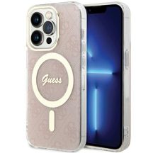 Guess IML 4G MagSafe Hülle für iPhone 15 Pro – Rosa