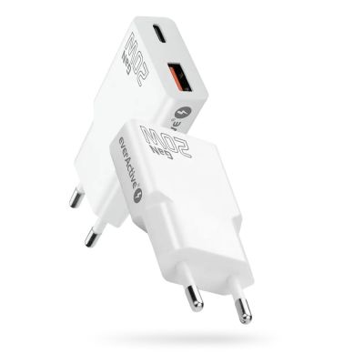 6. EVERACTIVE Wandladegerät mit 1 x USB- und 1 x USB-C-Anschluss, Schnellladefunktion 3.0, 20 W, superflach, weiß, SC-340Q