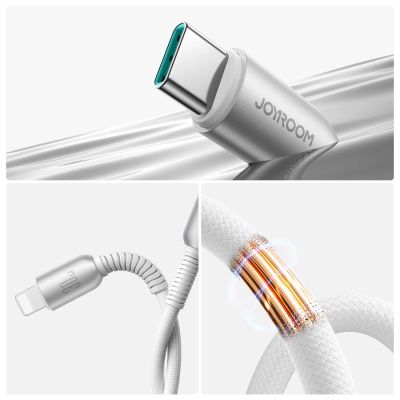11. Joyroom S-A51 Cutting-Edge Series 30W USB-C - Lightning Kabel 1,2m - hellgrau