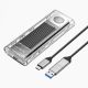 Orico TCM2-G20 M.2 NVME USB-C 3.2 20Gb/s Festplattenlaufwerk - Silber/Transparent