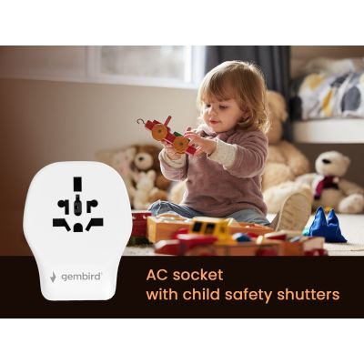 7. GEMBIRD Universal-Reiseadapter 20W, Weiß