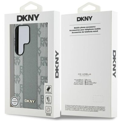8. DKNY Leder-MagSafe-Hülle mit Karomuster für Samsung Galaxy S25 Ultra, Grau