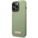 2. Guess Silikon Logo Plate MagSafe Hülle für iPhone 14 Pro Max – grün