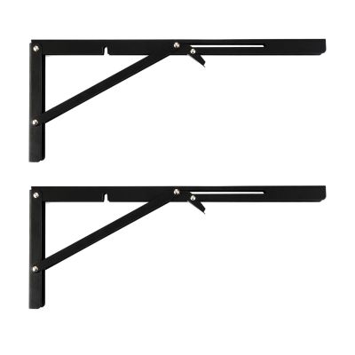 8. MACLEAN Klappbare Wandregalhalterung, min. 300 mm, max. 600 mm, max. 50 kg, 2 Stück, Größe M