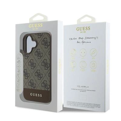 8. Guess 4G Bottom Stripe Case für iPhone 16 Plus 6,7" - Braun