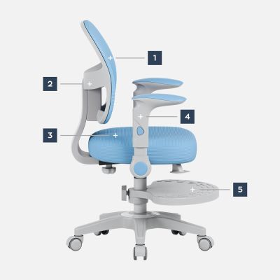 11. Junior 5.0 blauer Drehstuhl