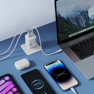12. Wozinsky CGWCW 65W GaN Wandladegerät USB-A / 2 x USB-C - Weiß