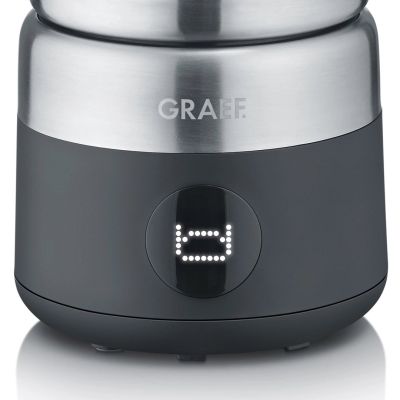 2. Graef MS802 Automatischer Milchaufschäumer/Milchwärmer, Schwarz, Edelstahl