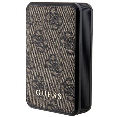 Guess Powerbank 18W GUPB10DP4GEGW 10000mAh braun/braun 4G Leder Metall Logo