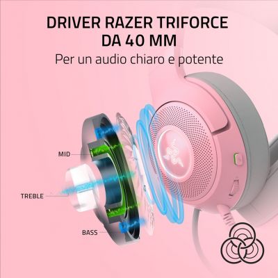 2. Razer RZ04-04730200-R3M1 Kopfhörer/Headset, kabelgebunden, Kopfbügel, Anrufe/Musik, Pink