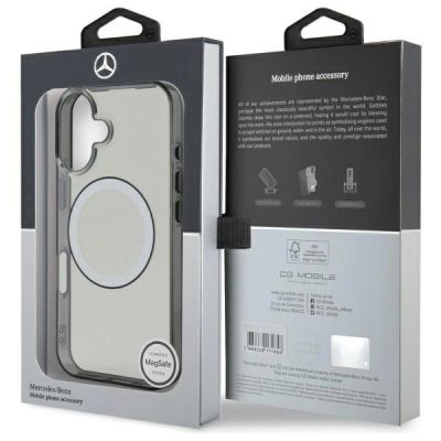 8. Mercedes MagSafe-Hülle mit aufgedrucktem Logo für iPhone 16 – Transparent