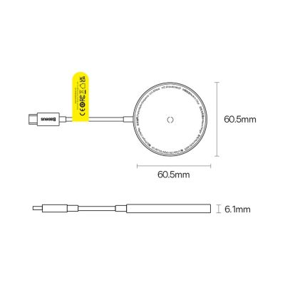 22. Baseus Simple Mini3 magnetisches Ladegerät MagSafe Qi 15W blau