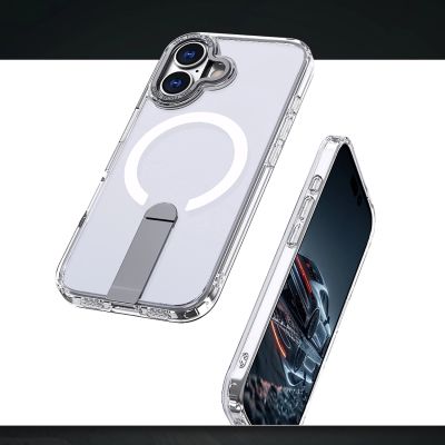 6. Hybrid Armor X Hülle für iPhone 17 mit Ständer, kompatibel mit MagSafe - Transparent