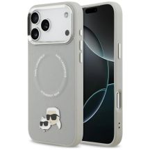 Karl Lagerfeld Karl & Choupette Pins MagSafe Case für iPhone 17 Pro - Grau