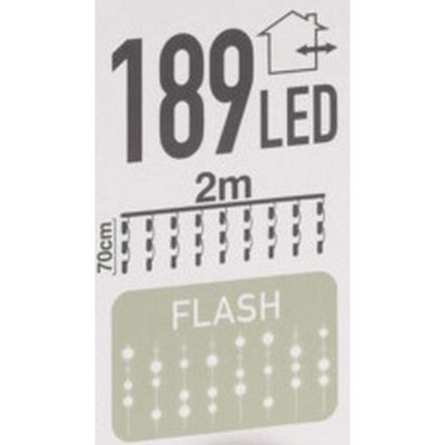 14. Lichterkette für den Weihnachtsbaum, 200 x 70 cm, LED, warmweiß, blinkend, für den Außenbereich