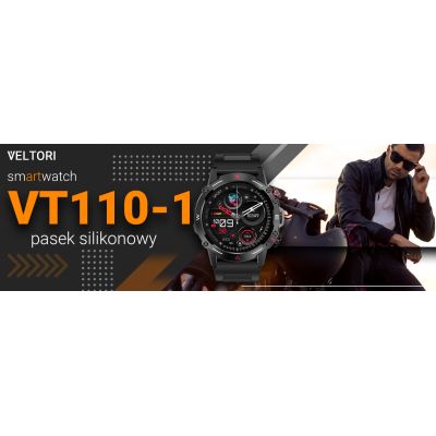 5. VELTORI VT110-1 Smartwatch Schwarzes Silikonarmband