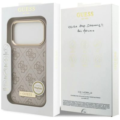 8. Guess 4G Logo Plate MagSafe Hülle für iPhone 18 Pro / 17 Pro – rosa