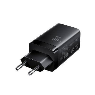 7. Joyroom JR-TG10 65W GaN 2x USB-C + USB-A Wandladegerät mit 100W USB-C - USB-C 1,2m Kabel - schwarz