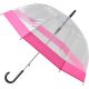 Langer transparenter pinkfarbener Regenschirm SEMI LINE