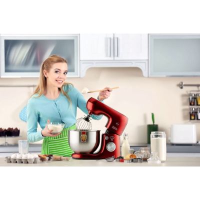 37. ELDOM WRK1250 Küchenmaschine, 800 W, mit verschiedenen Aufsätzen zum Schlagen, Mischen und Kneten, 5-Liter-Metallschüssel, 8 Geschwindigkeitsstufen + Pulsfunktion