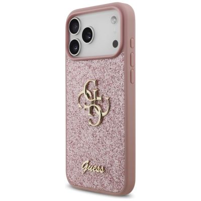 2. Guess Fixed Glitter Big 4G Hülle für iPhone 18 Pro Max / 17 Pro Max – Pink