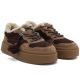 4. Braune und beige isolierte Plateau-Schuhe aus Leder, Modell Kobbo 79665