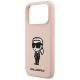 6. Karl Lagerfeld Silikonhülle mit Karl-Skizze und Logo (MagSafe) für iPhone 17 Pro Max – Pink