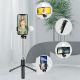 16. Selfie-Stick WR1YXS Teleskopstativ 0,71 m mit runder Lampe – Schwarz