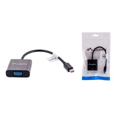 7. Lanberg AD-0006-BK Adapter (Mini DisplayPort M - D-Sub (VGA) F; 0,20 m; schwarz)