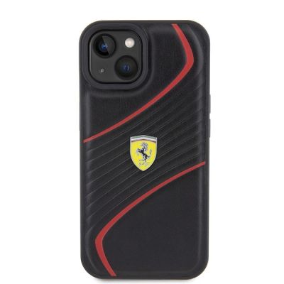 3. Ferrari FEHCP15SPTWK iPhone 15 6,1" schwarz/schwarzes Hardcase Twist Metal Logo